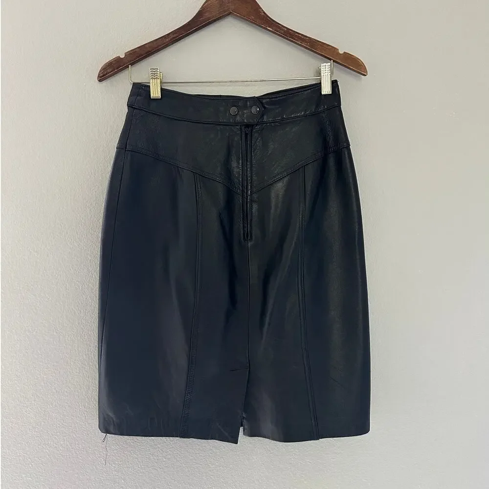 Vintage Leather Skirt by Della Roufogali size 8